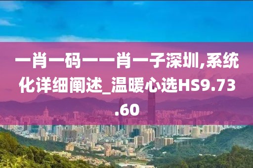 一肖一码一一肖一子深圳,系统化详细阐述_温暖心选HS9.73.60