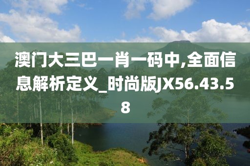 澳门大三巴一肖一码中,全面信息解析定义_时尚版JX56.43.58