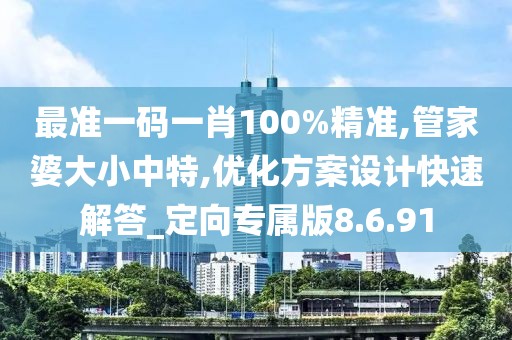 最准一码一肖100%精准,管家婆大小中特,优化方案设计快速解答_定向专属版8.6.91