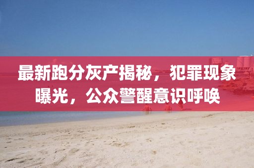 最新跑分灰产揭秘，犯罪现象曝光，公众警醒意识呼唤