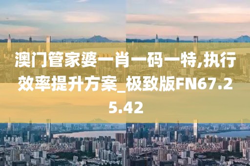 澳门管家婆一肖一码一特,执行效率提升方案_极致版FN67.25.42