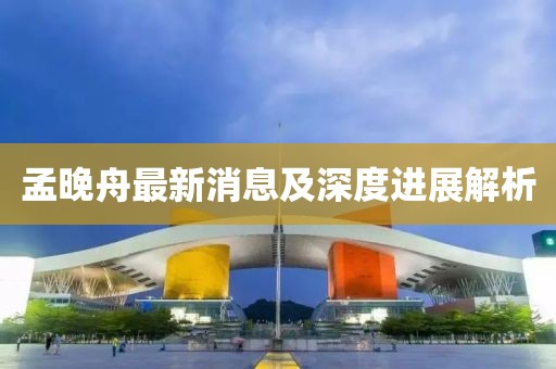 孟晚舟最新消息及深度进展解析