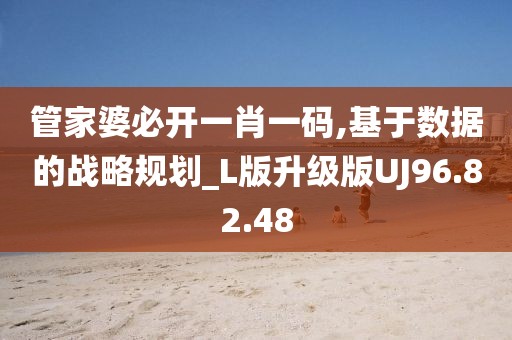 管家婆必开一肖一码,基于数据的战略规划_L版升级版UJ96.82.48