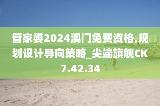 管家婆2024澳门免费资格,规划设计导向策略_尖端旗舰CK7.42.34