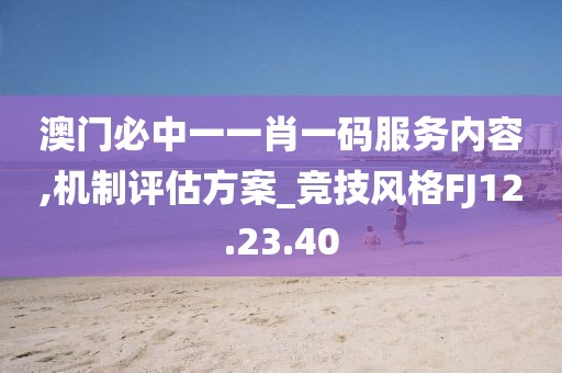 澳门必中一一肖一码服务内容,机制评估方案_竞技风格FJ12.23.40