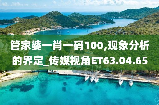 管家婆一肖一码100,现象分析的界定_传媒视角ET63.04.65