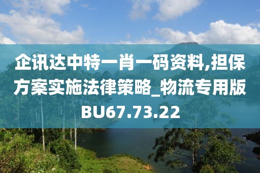 企讯达中特一肖一码资料,担保方案实施法律策略_物流专用版BU67.73.22