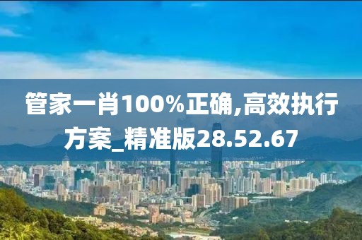 管家一肖100%正确,高效执行方案_精准版28.52.67