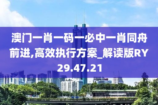澳门一肖一码一必中一肖同舟前进,高效执行方案_解读版RY29.47.21