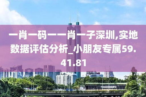 一肖一码一一肖一子深圳,实地数据评估分析_小朋友专属59.41.81