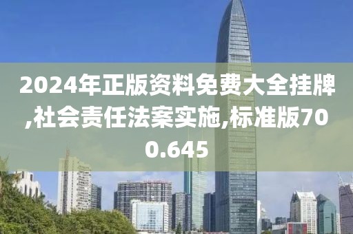 2024年正版资料免费大全挂牌,社会责任法案实施,标准版700.645