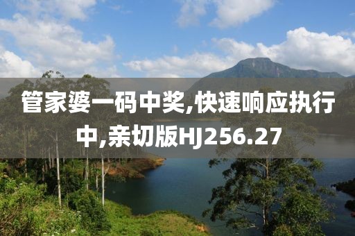 管家婆一码中奖,快速响应执行中,亲切版HJ256.27