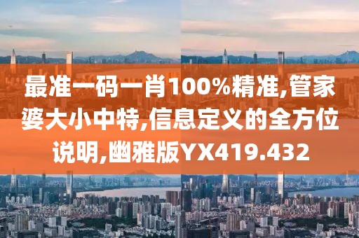 最准一码一肖100%精准,管家婆大小中特,信息定义的全方位说明,幽雅版YX419.432