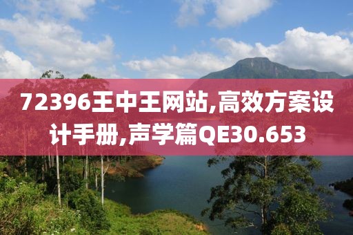 72396王中王网站,高效方案设计手册,声学篇QE30.653