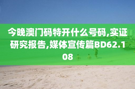 今晚澳门码特开什么号码,实证研究报告,媒体宣传篇BD62.108