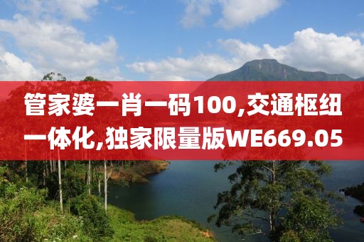 管家婆一肖一码100,交通枢纽一体化,独家限量版WE669.05