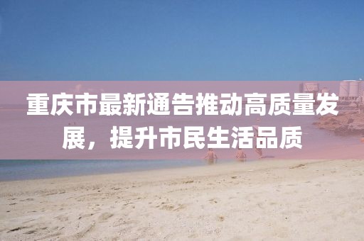 重庆市最新通告推动高质量发展，提升市民生活品质