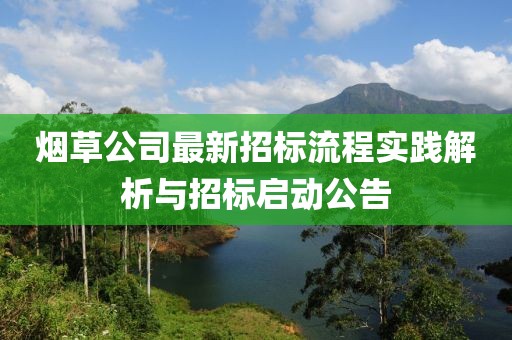 烟草公司最新招标流程实践解析与招标启动公告